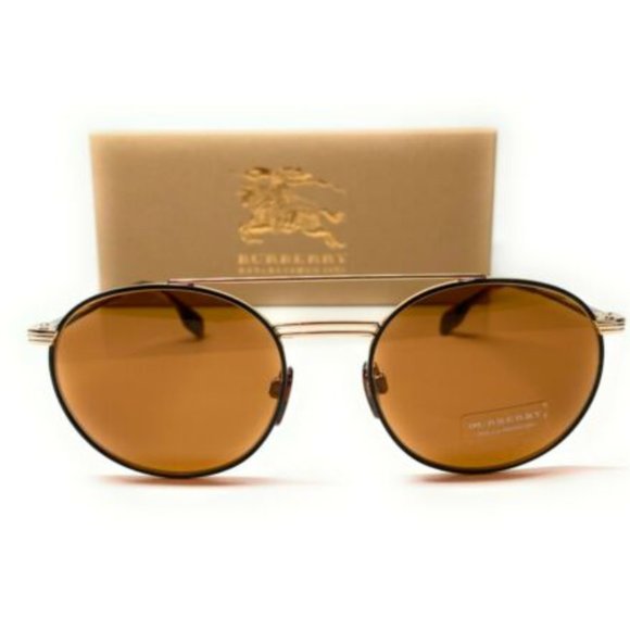 Burberry Men's Gold Black and Brown Sunglasses! - Picture 2 of 3